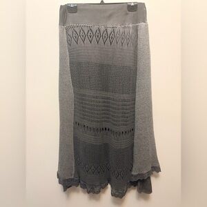 MADE IN ITALY Mohair/Viscose Knit Layered Maxi Skirt